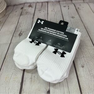 NWT under armour UA training cotton blend crew socks womens 4-6 UNISEX